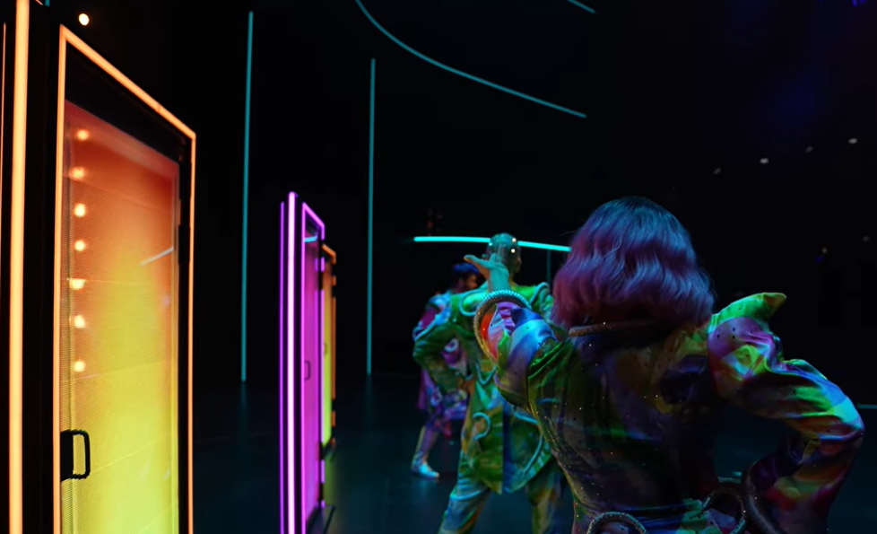 Bühnenbild mit Lichteffekten, Nahaufnahme